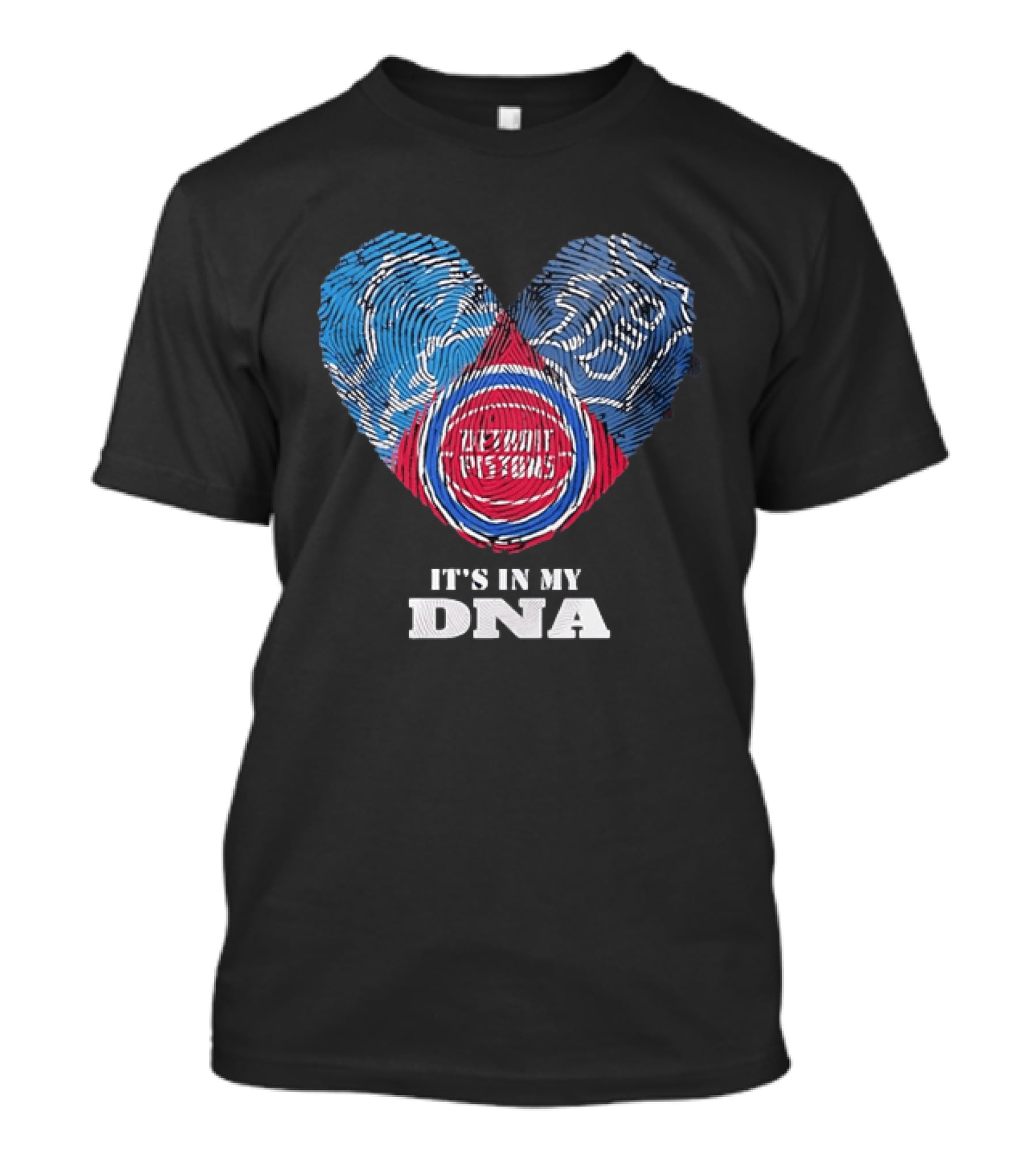It's In My DNA Detroit Pistons Fingerprint Heart T-Shirt