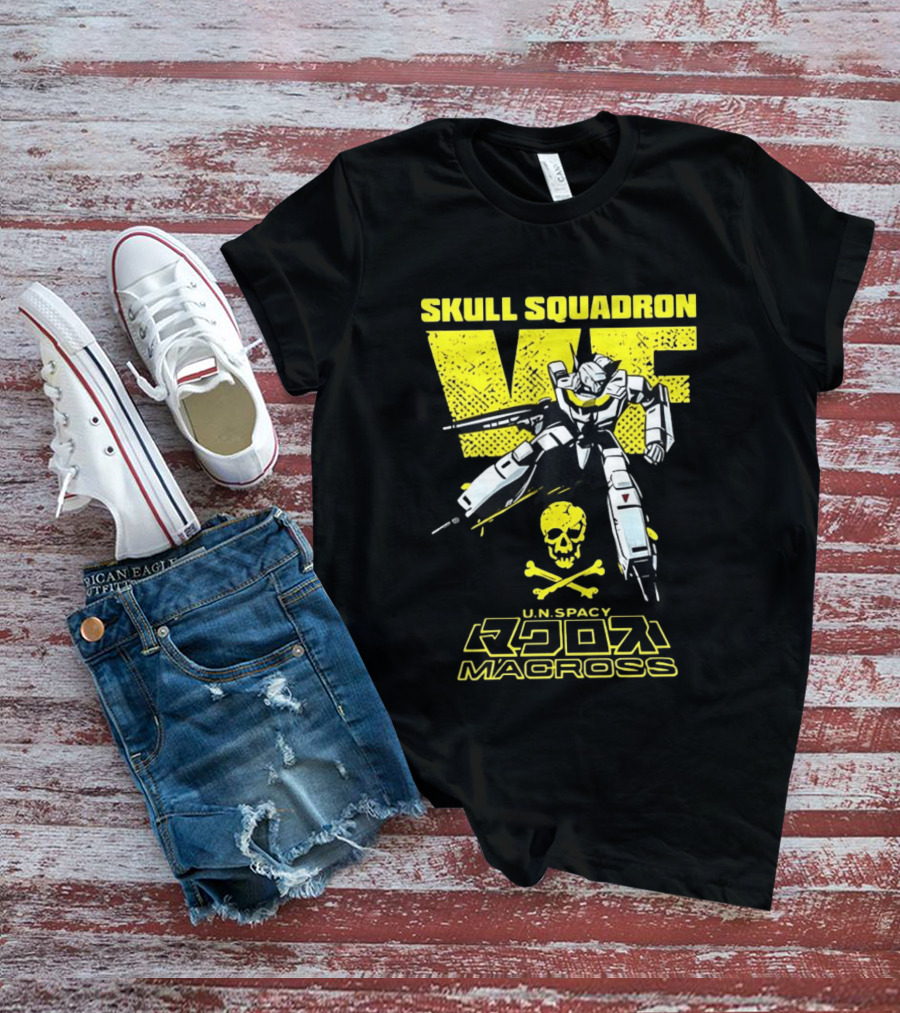 Skull Squadron VF U.N. Spacy Macross Anime Valkyrie T-Shirt