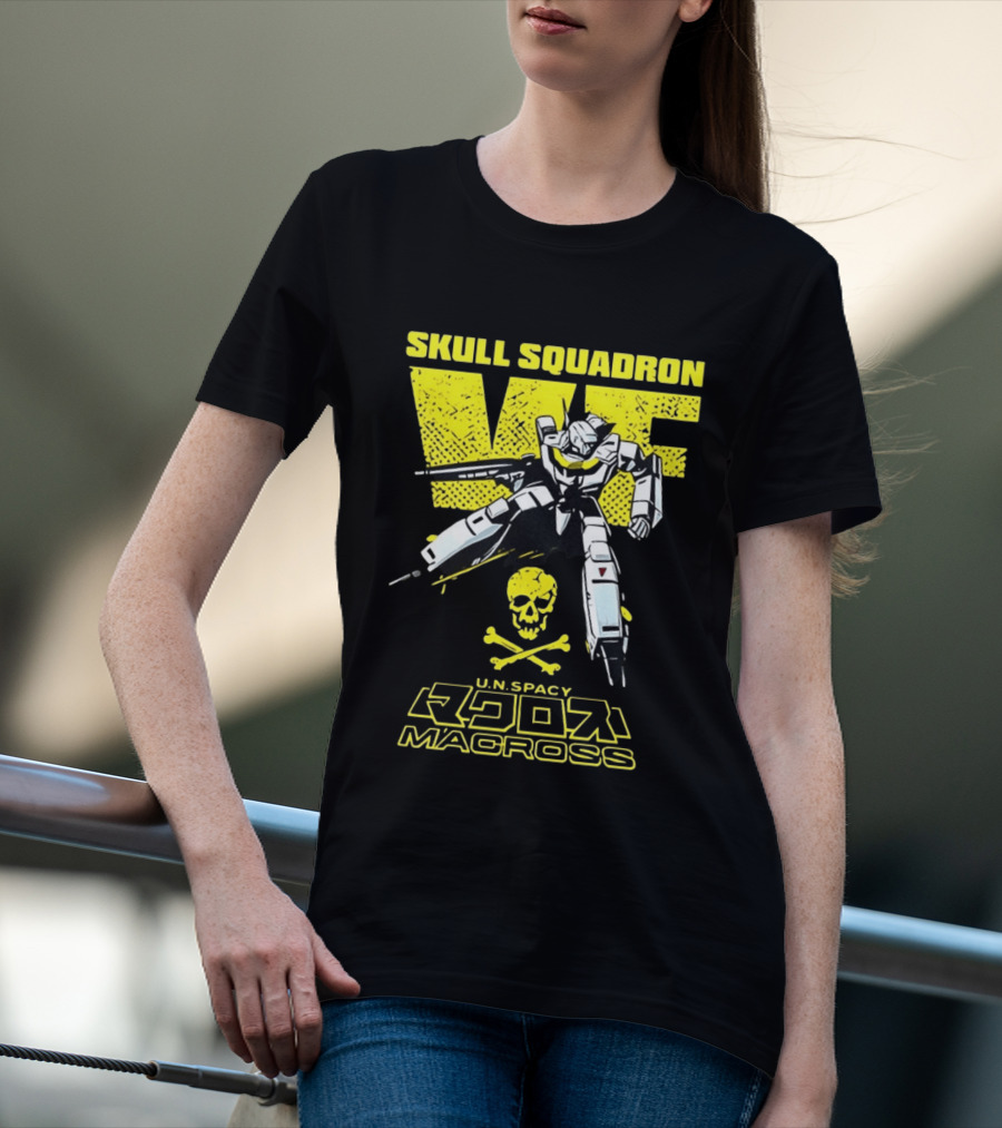 Skull Squadron VF U.N. Spacy Macross Anime Valkyrie T-Shirt