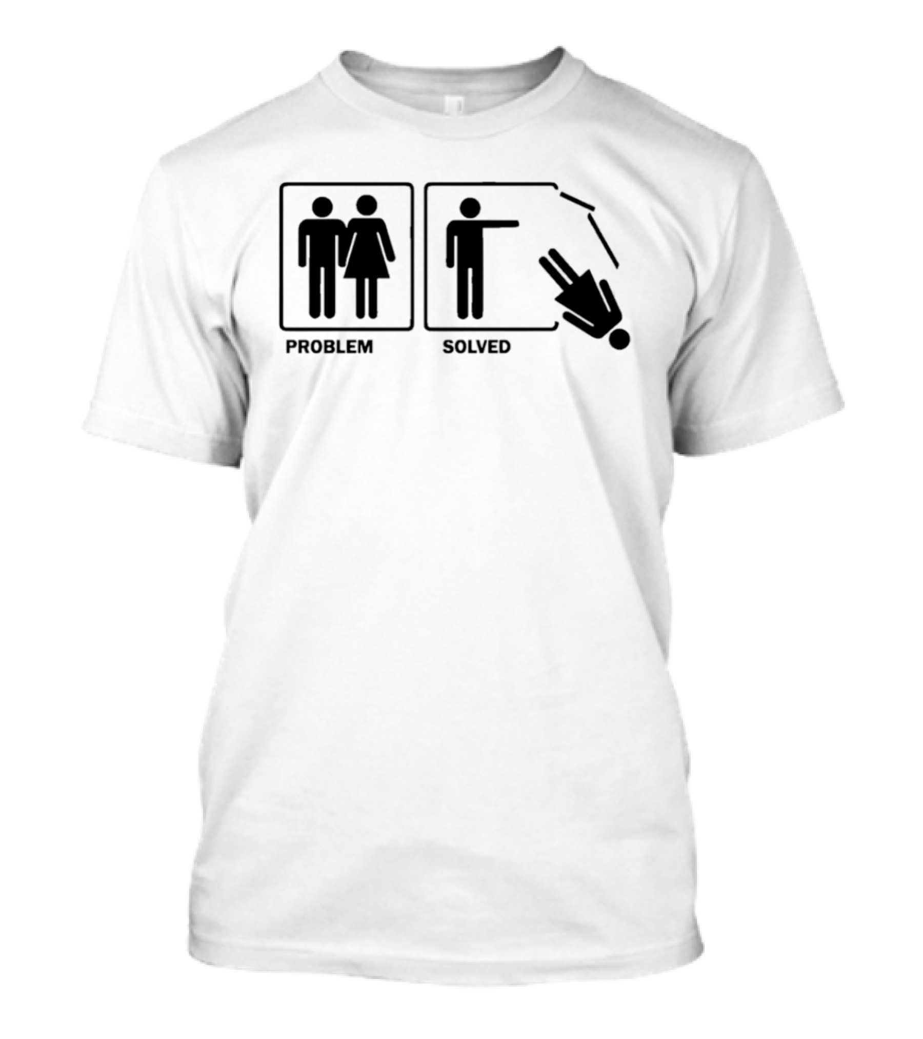 Problem Solved Stick Figure Humor Relationship Joke T-Shirt
