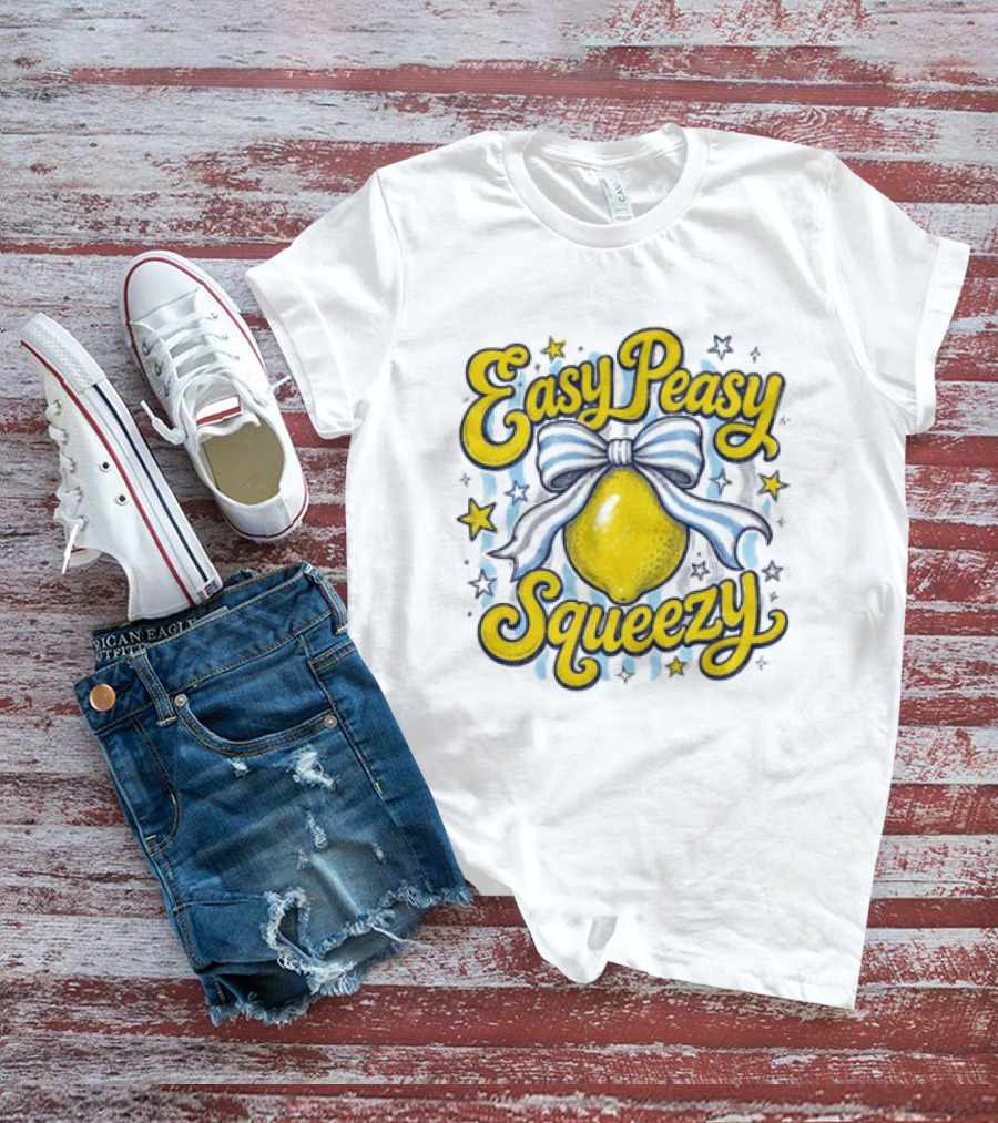 Easy Peasy Squeezy Lemon Bow Stars T-Shirt