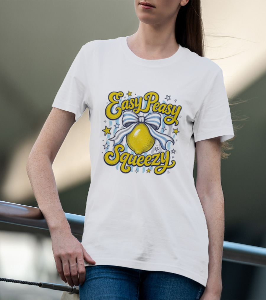 Easy Peasy Squeezy Lemon Bow Stars T-Shirt