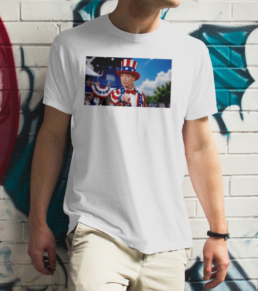 Sophia Cunningham Uncle Sam Patriotic Costume Red White Blue Stars And Stripes T-Shirt