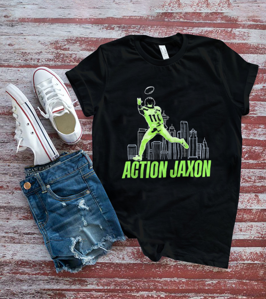 Action Jaxon Seattle Skyline Football Catcher T-Shirt
