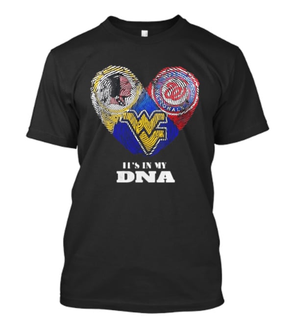 It Is In My DNA West Virginia Mountaineers Washington Commanders Logos Fingerprint T-Shirt