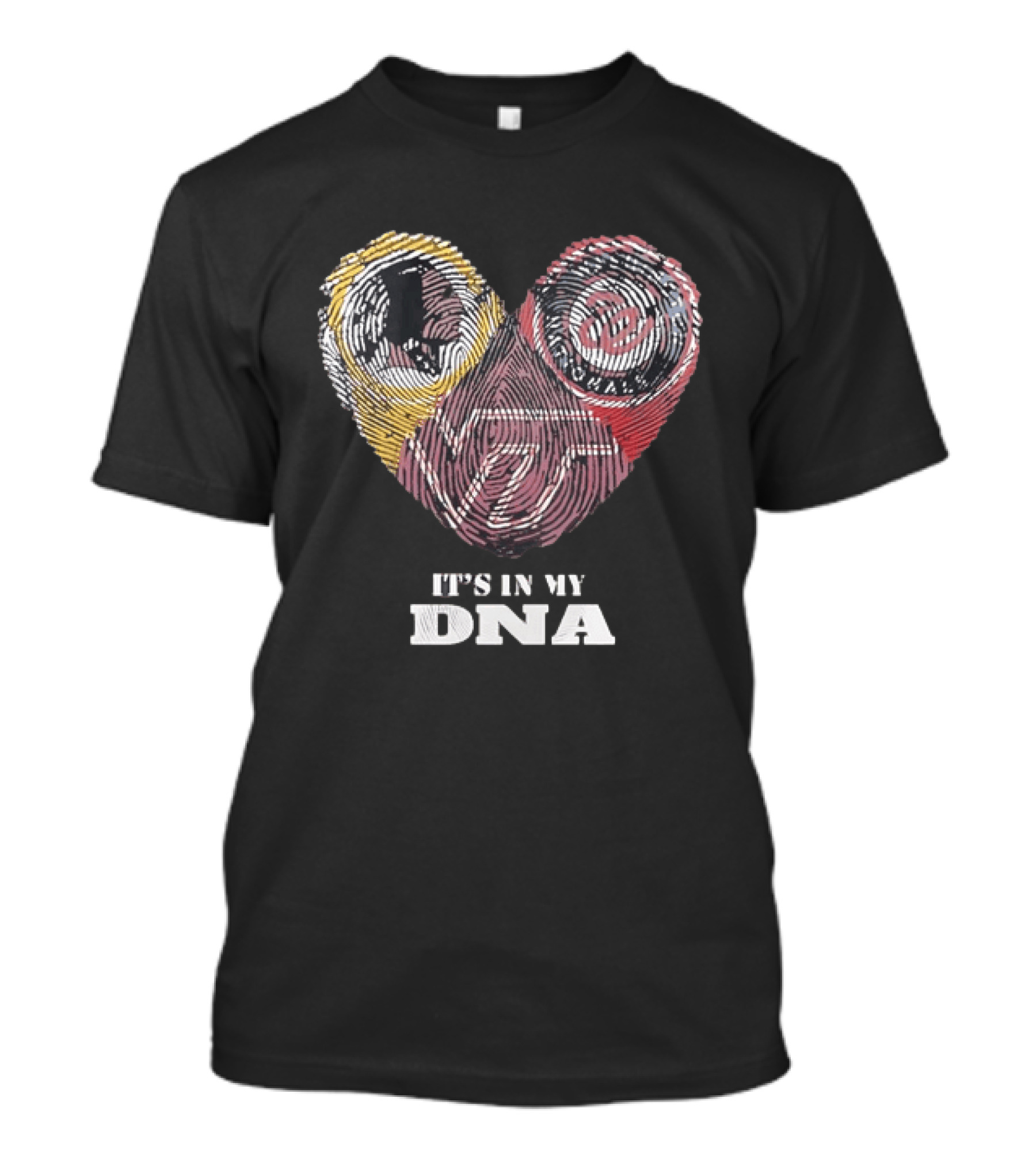 It's In My DNA Virginia Tech Hokies VT Heart Fingerprint T-Shirt