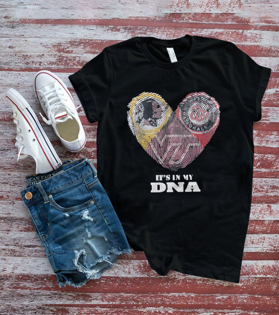 It's In My DNA Virginia Tech Hokies VT Heart Fingerprint T-Shirt