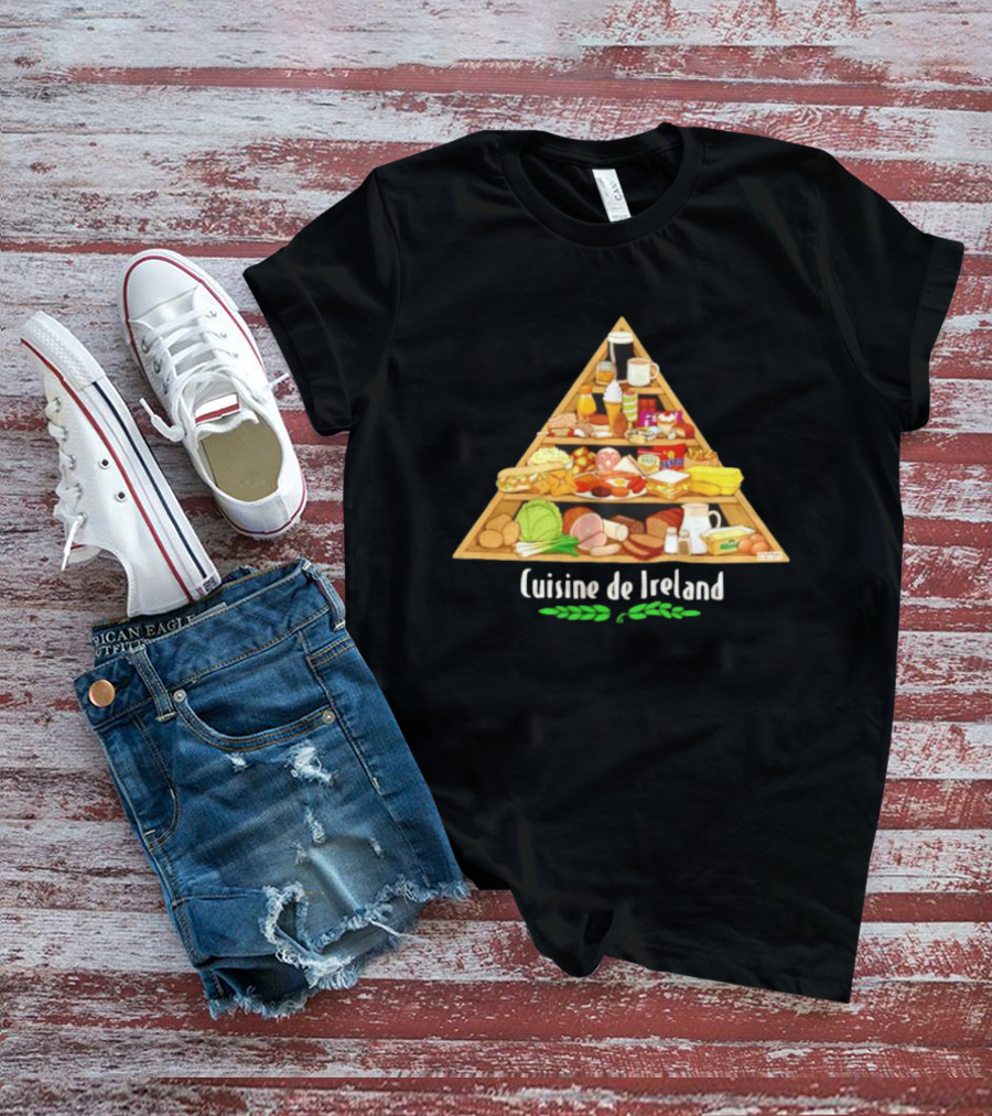Cuisine De Ireland Humorous Cartoon Food Pyramid T-Shirt