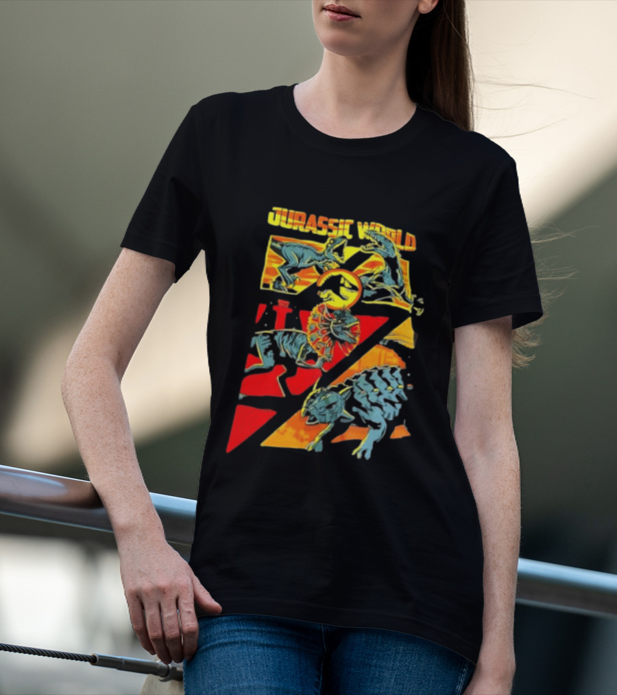 Velociraptor Dilophosaurus Ankylosaurus Jurassic World Dinosaurs T-Shirt