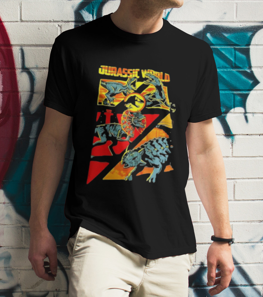 Velociraptor Dilophosaurus Ankylosaurus Jurassic World Dinosaurs T-Shirt