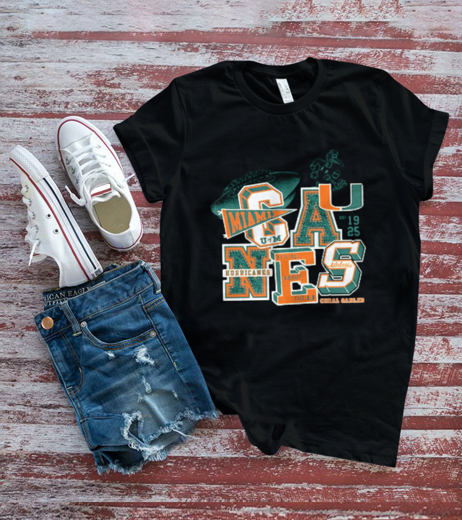 Miami Hurricanes U Coral Gables Athletic Football Team It's All About The U T-Shirt