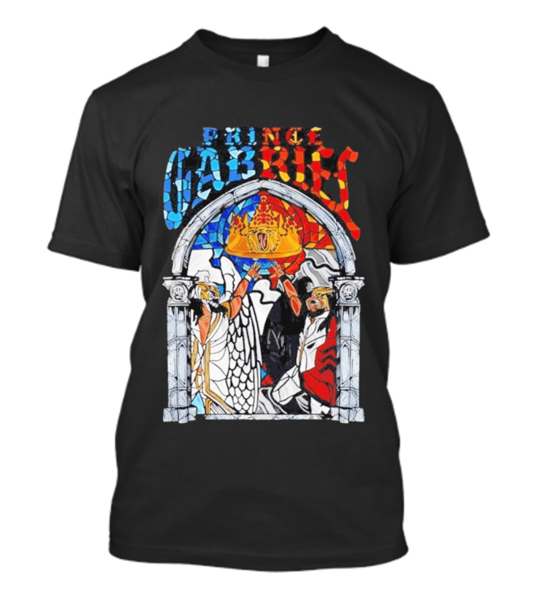 Prince Gabriel Stained Glass Window Kings Crown Angels T-Shirt