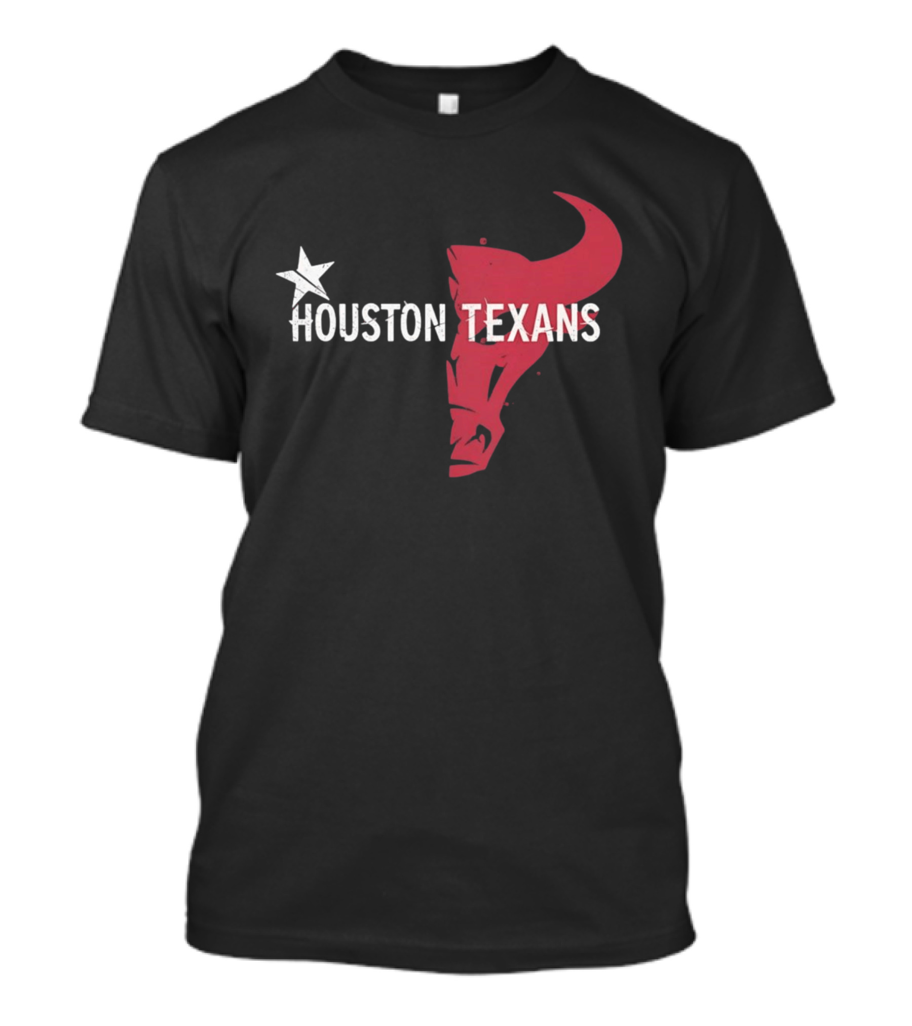 Houston Texans Distressed Star Bull Head T-Shirt