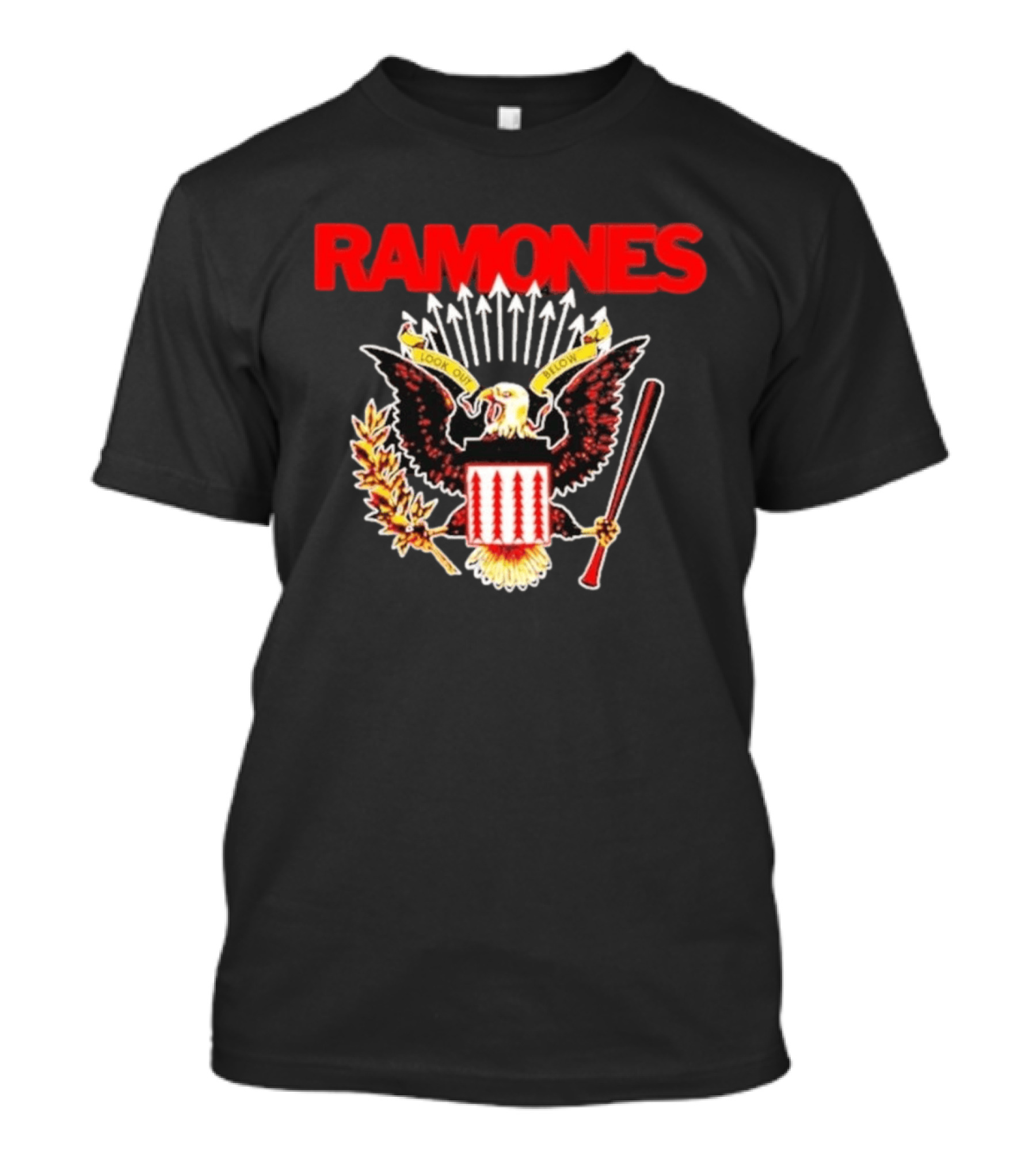 Ramones Look Out Below Punk Rock Eagle Crest T-Shirt