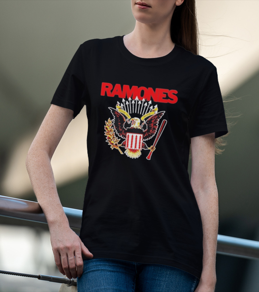 Ramones Look Out Below Punk Rock Eagle Crest T-Shirt