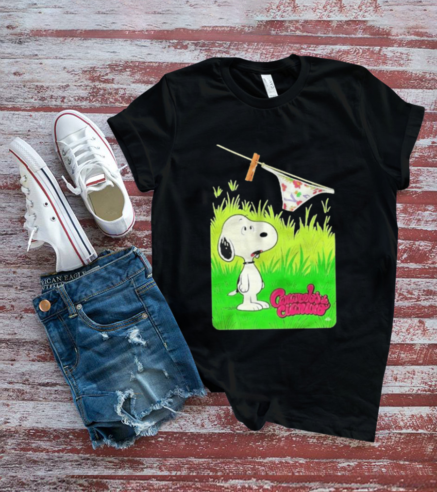 Snoopy Caramelos De Cianuro En Español Classic Cartoon And Rock Band Fusion T-Shirt