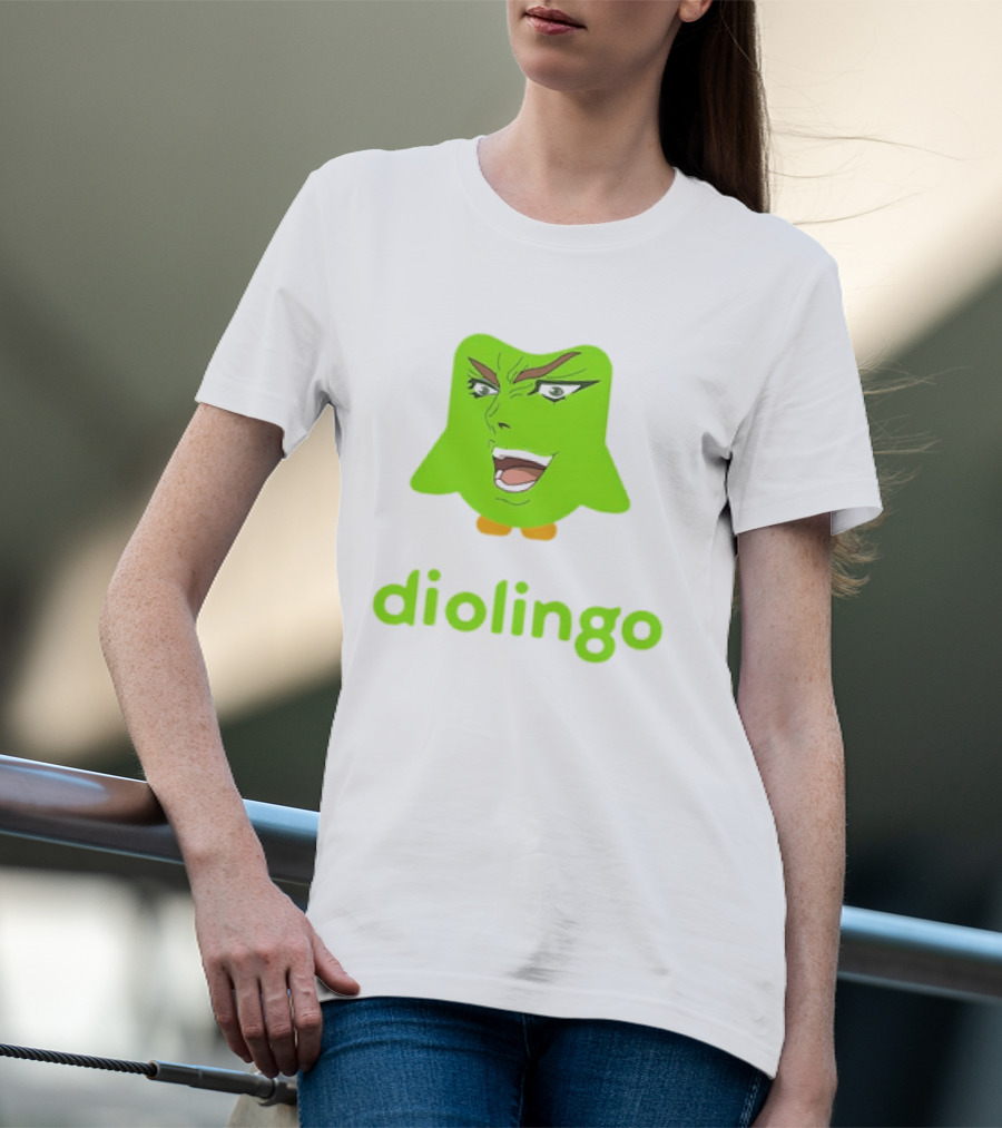 Diolingo Duolingo Owl Dio Brando Meme JoJo's Bizarre Adventure T-Shirt