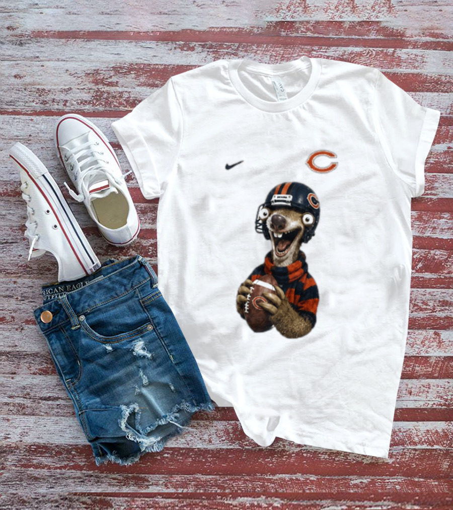 Sid The Sloth Chicago Bears Football Helmet Nike NFL Fan Gear T-Shirt