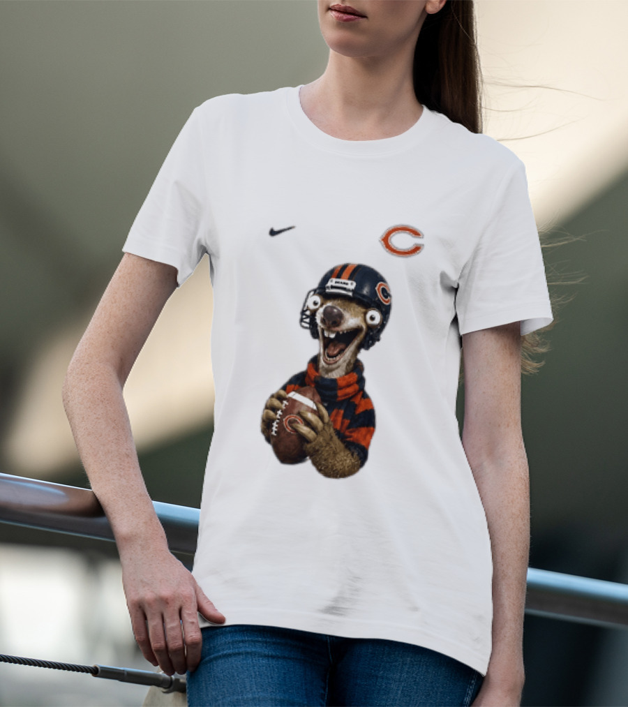 Sid The Sloth Chicago Bears Football Helmet Nike NFL Fan Gear T-Shirt
