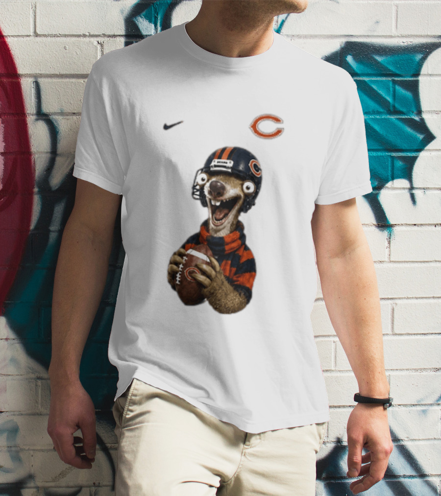 Sid The Sloth Chicago Bears Football Helmet Nike NFL Fan Gear T-Shirt