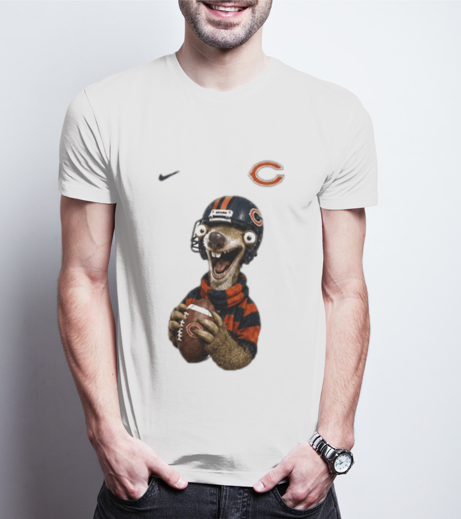 Sid The Sloth Chicago Bears Football Helmet Nike NFL Fan Gear T-Shirt