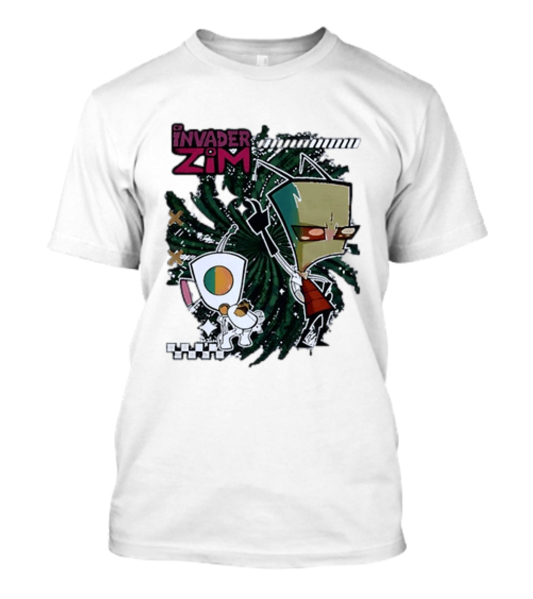 Invader Zim Gir With Zim Eating Taco Spiral T-Shirt