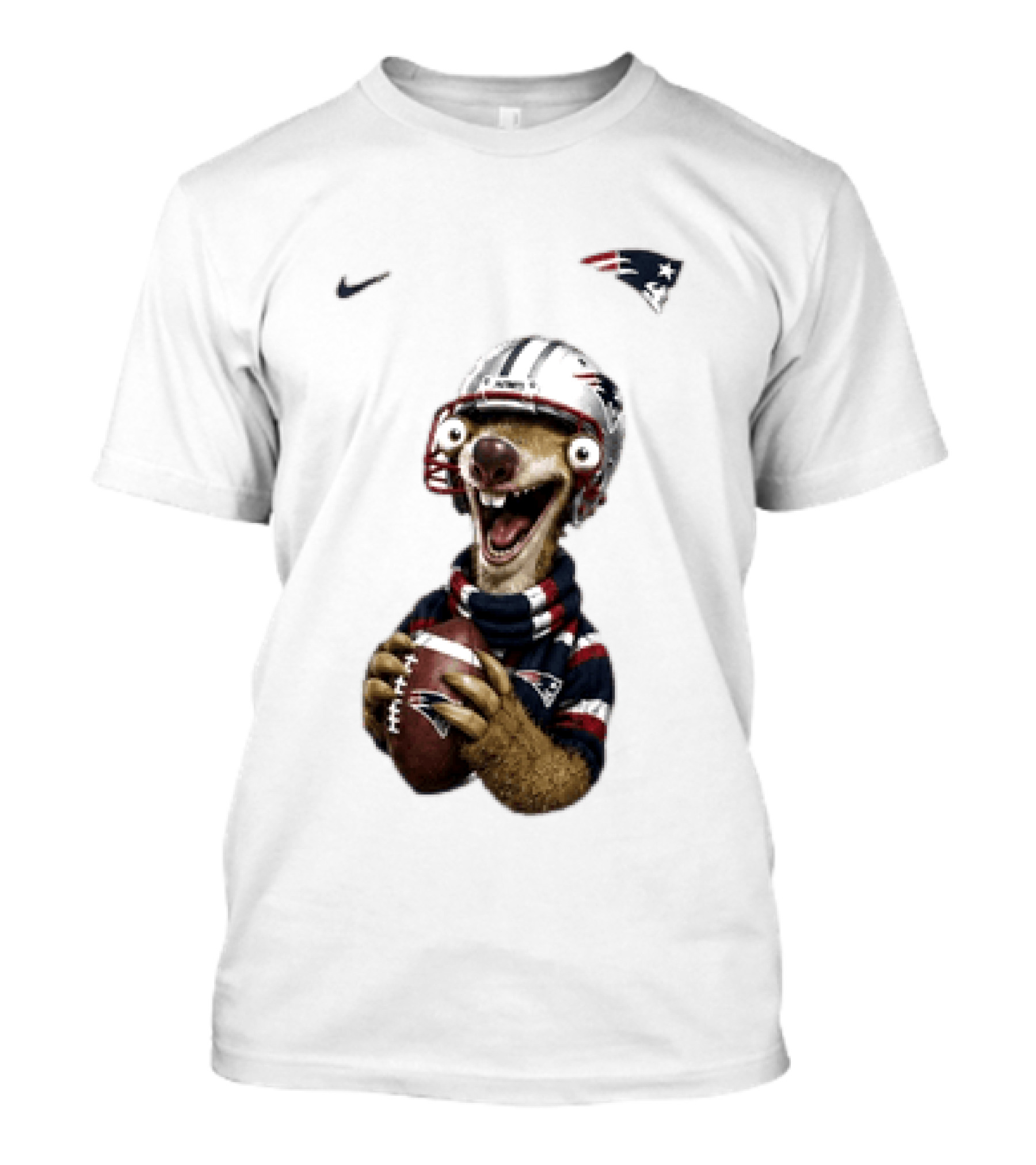 Sid The Sloth New England Patriots Football Helmet NFL Character Fan T-Shirt