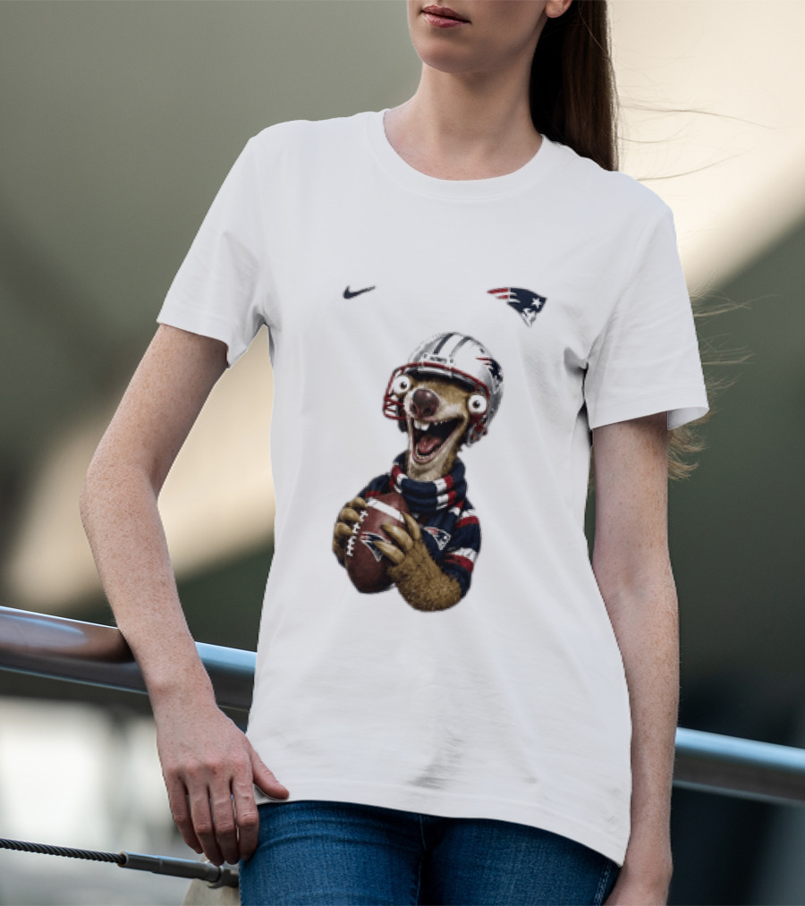 Sid The Sloth New England Patriots Football Helmet NFL Character Fan T-Shirt