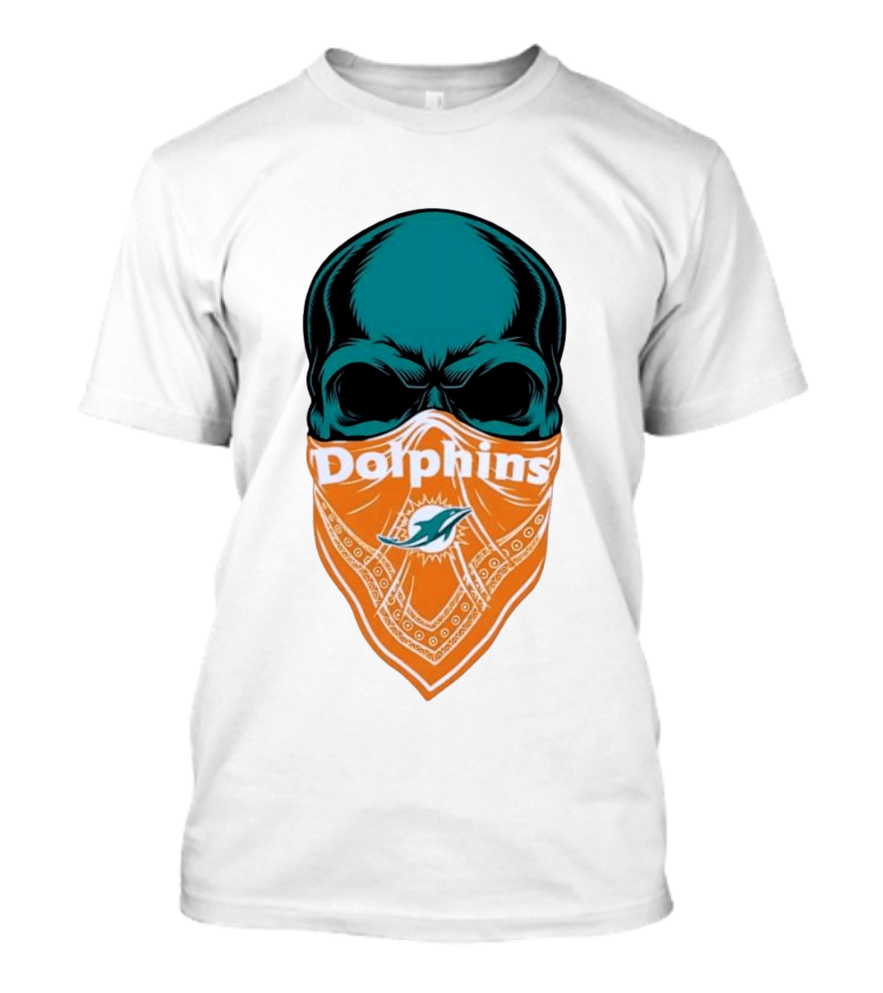 Miami Dolphins Skull Bandana With Team T-Shirt