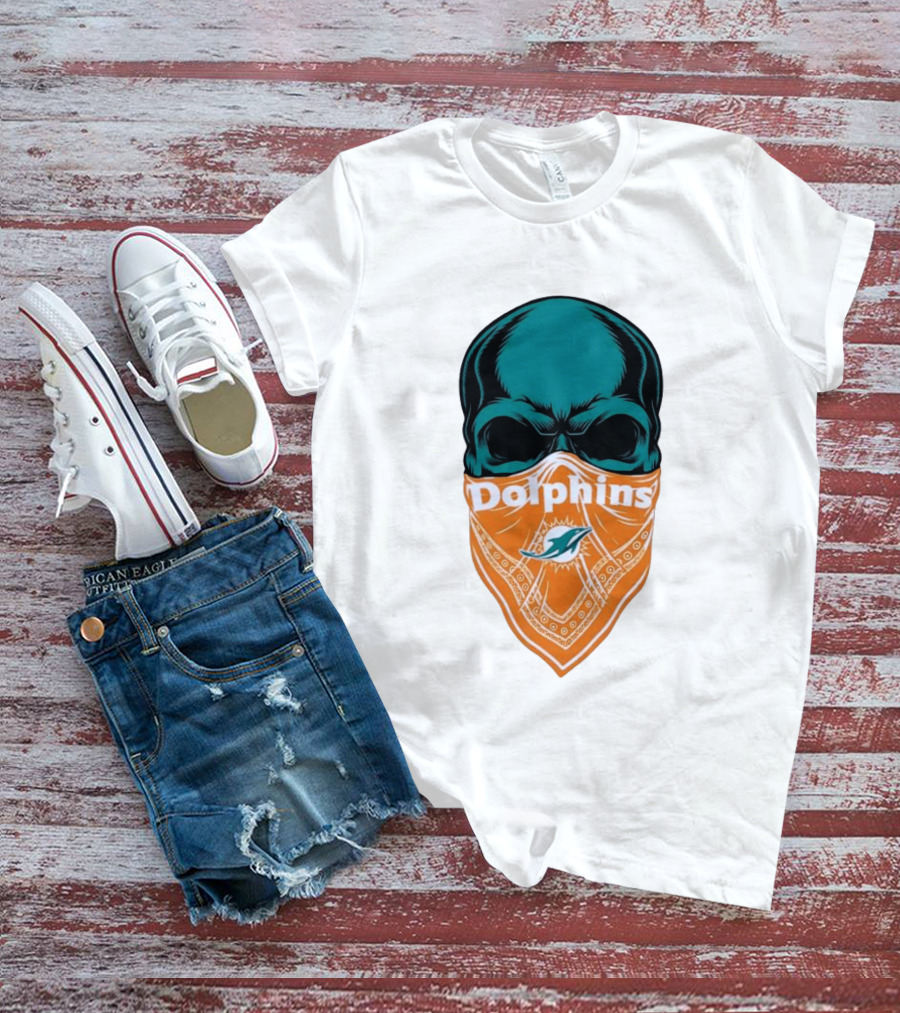 Miami Dolphins Skull Bandana With Team T-Shirt