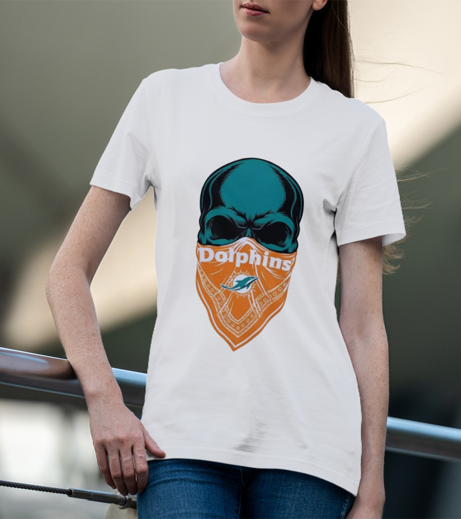 Miami Dolphins Skull Bandana With Team T-Shirt