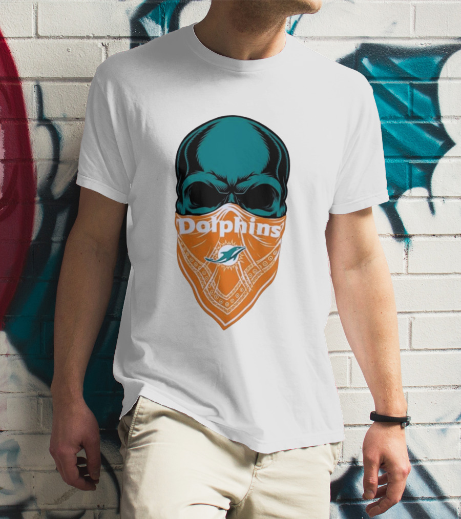 Miami Dolphins Skull Bandana With Team T-Shirt