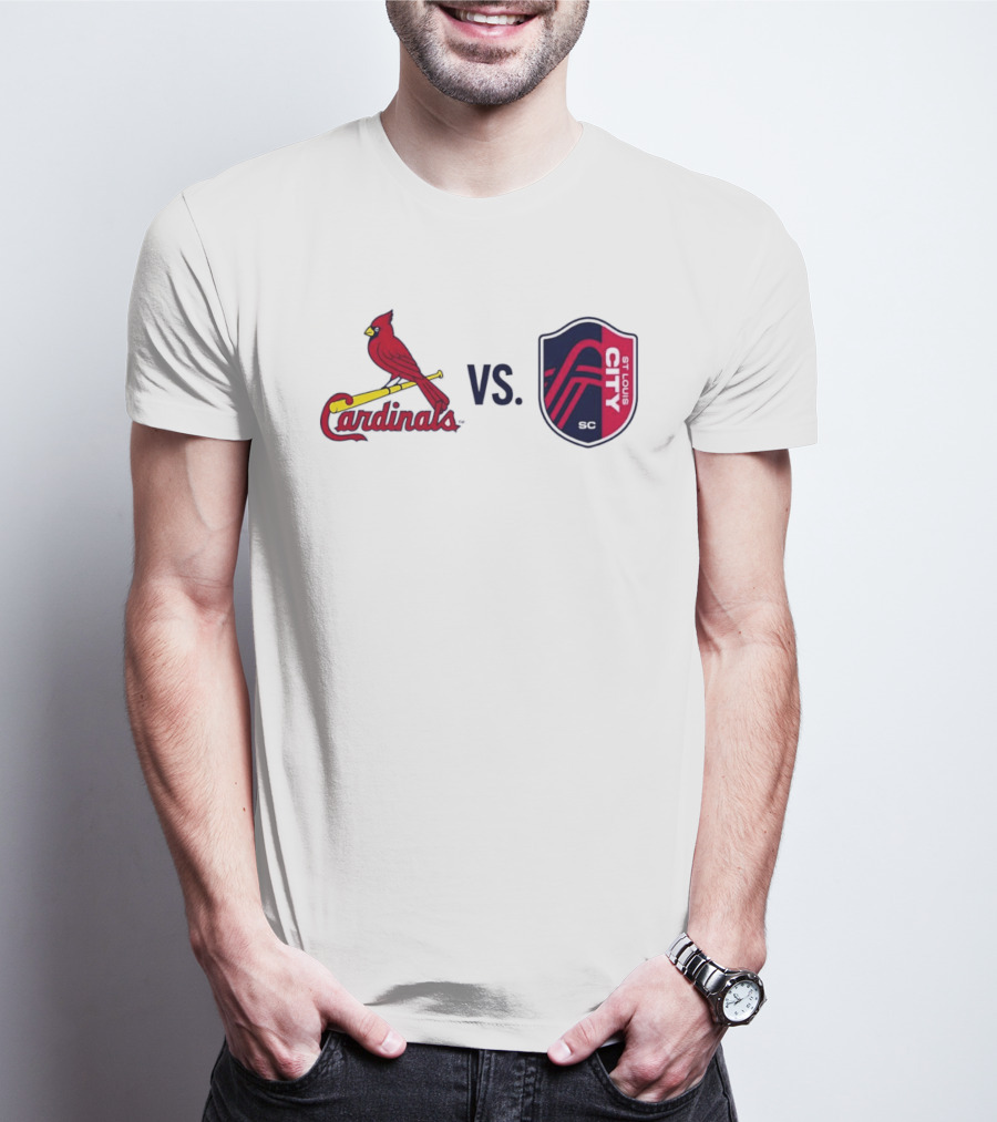 St Louis Cardinals Vs St Louis City SC Matchup T-Shirt