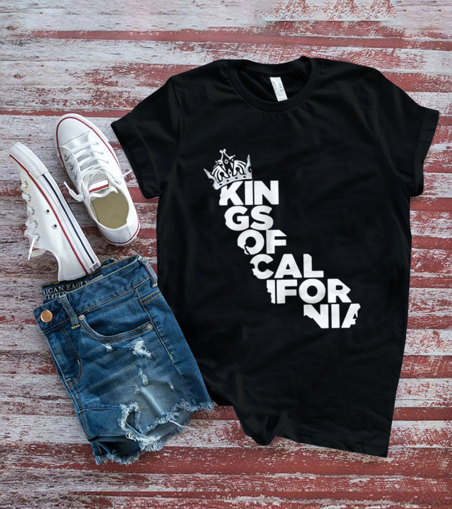 Kings Of California Crown Text Map T-Shirt