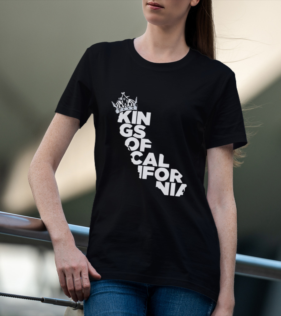 Kings Of California Crown Text Map T-Shirt