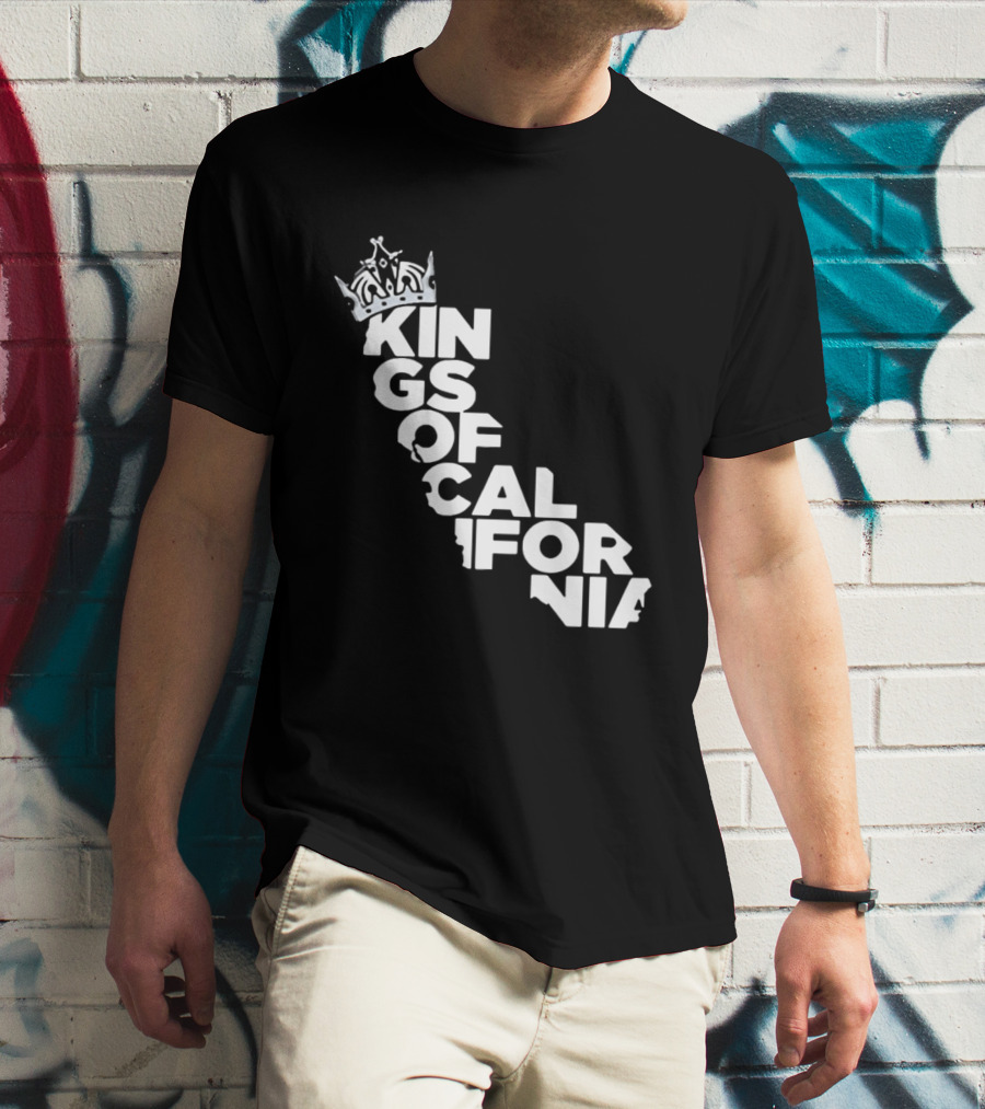 Kings Of California Crown Text Map T-Shirt