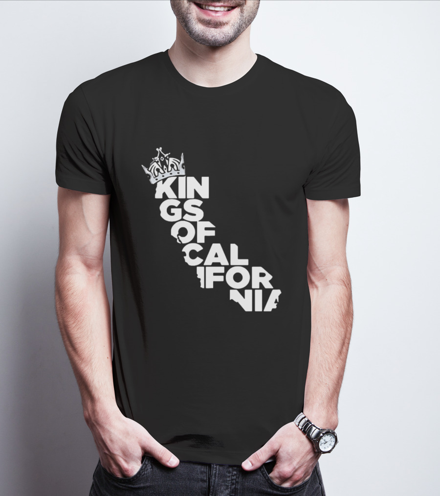 Kings Of California Crown Text Map T-Shirt