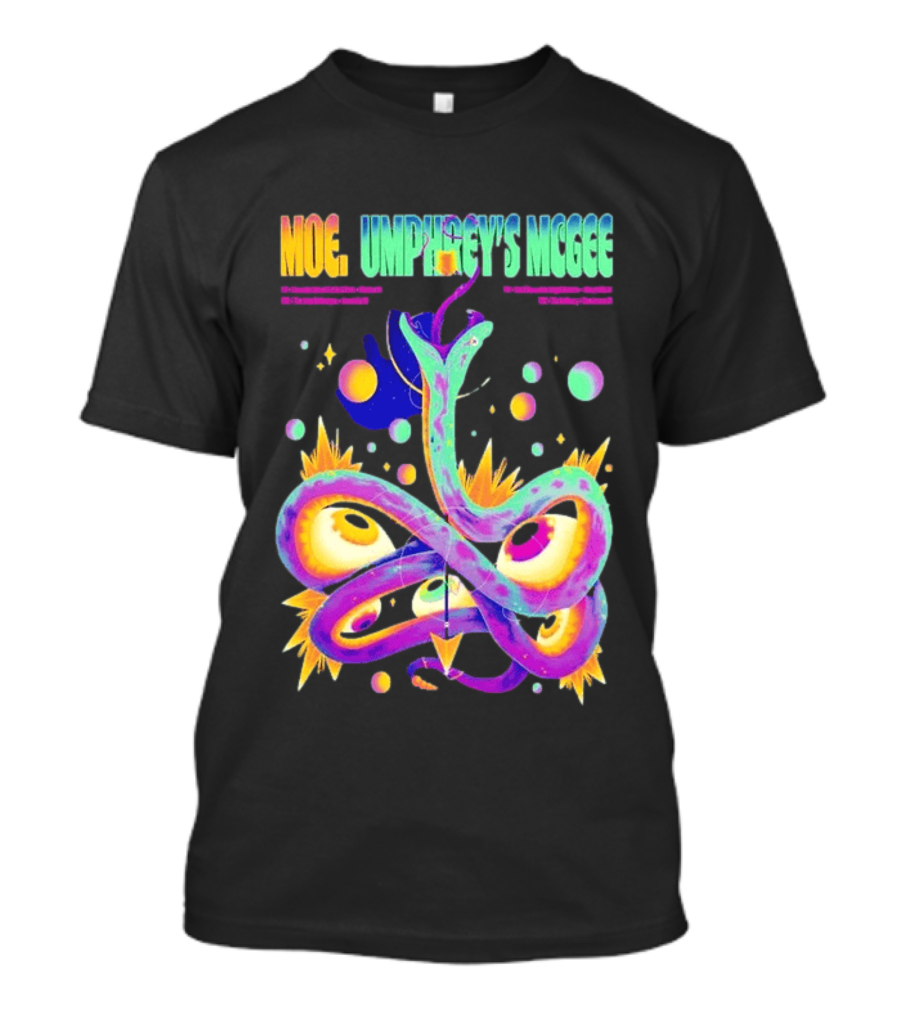 Moe. Umphrey's McGee July 2026 Tour Psychedelic Spiral T-Shirt