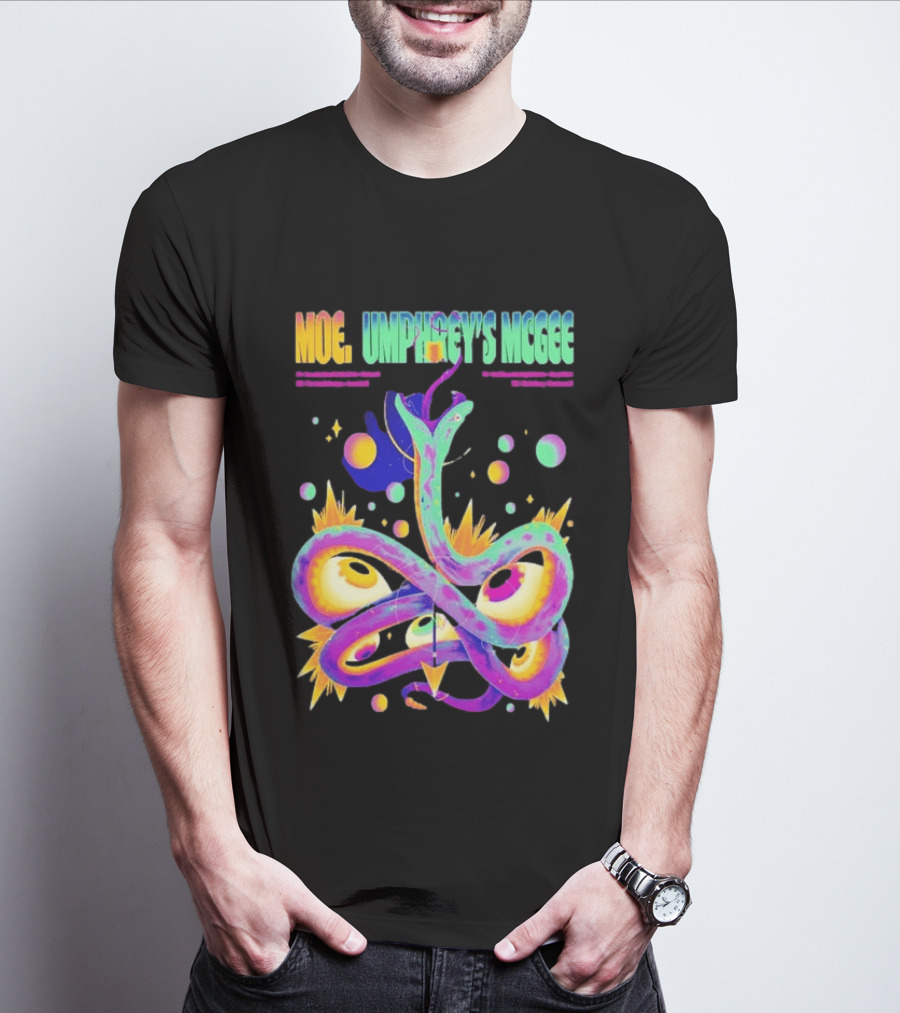 Moe. Umphrey's McGee July 2026 Tour Psychedelic Spiral T-Shirt