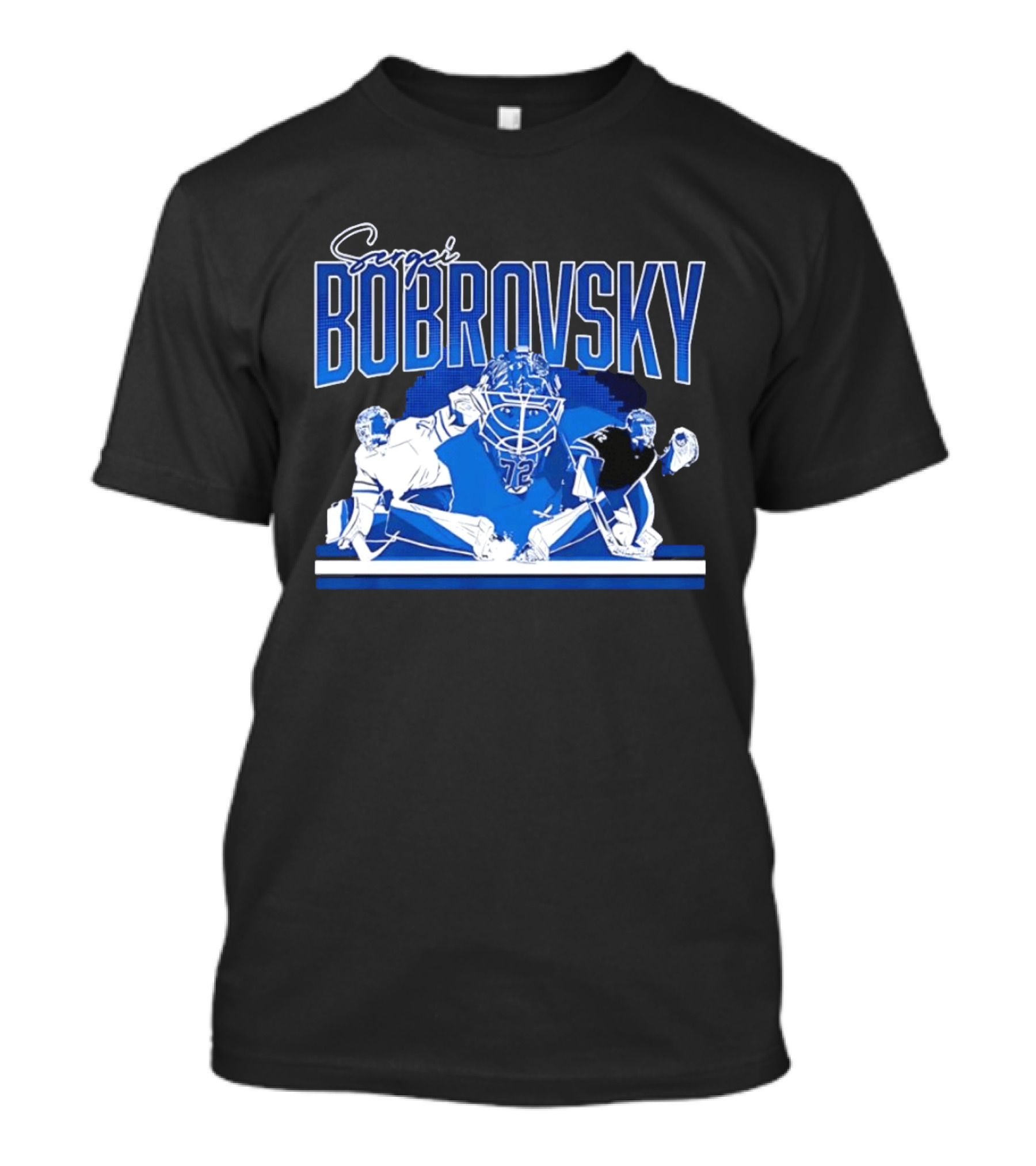 Sergei Bobrovsky Florida Panthers NHL Blue White Number 72 T-Shirt