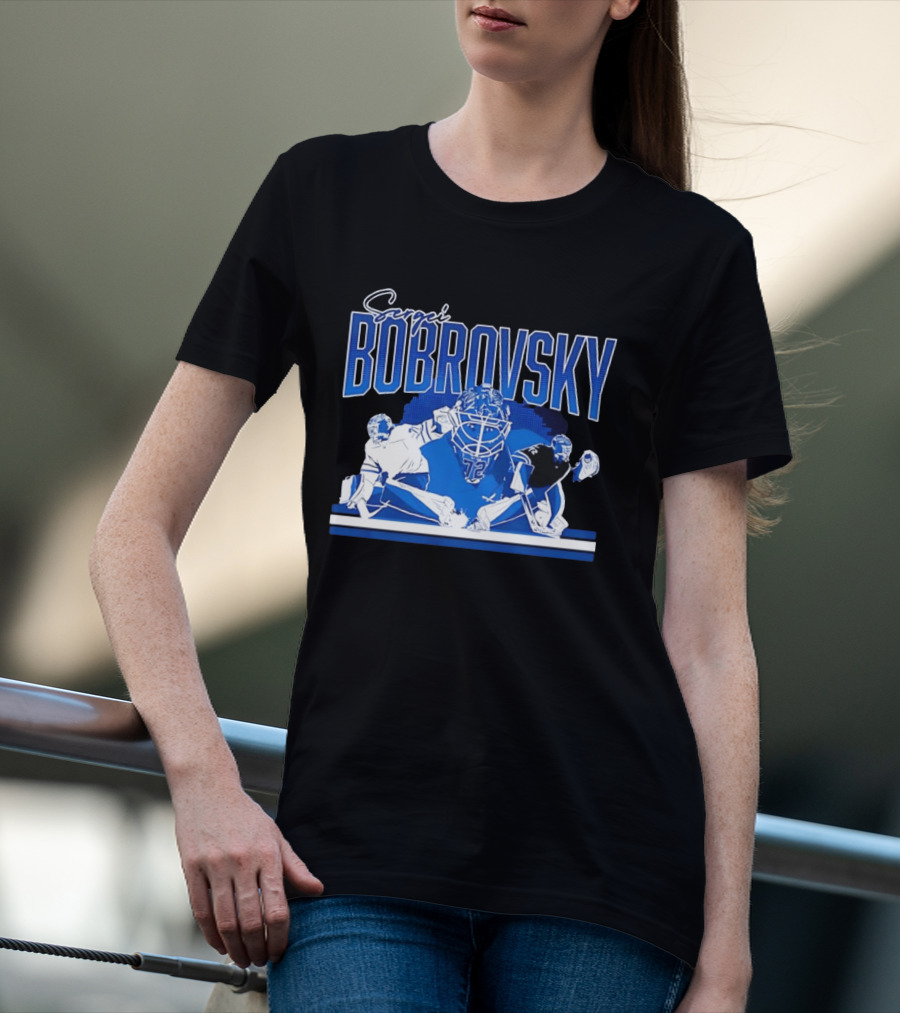 Sergei Bobrovsky Florida Panthers NHL Blue White Number 72 T-Shirt