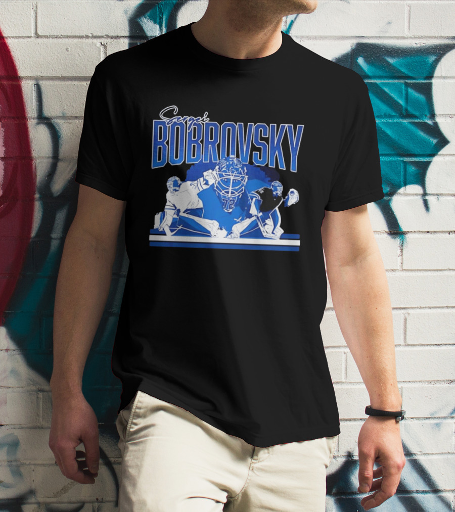 Sergei Bobrovsky Florida Panthers NHL Blue White Number 72 T-Shirt