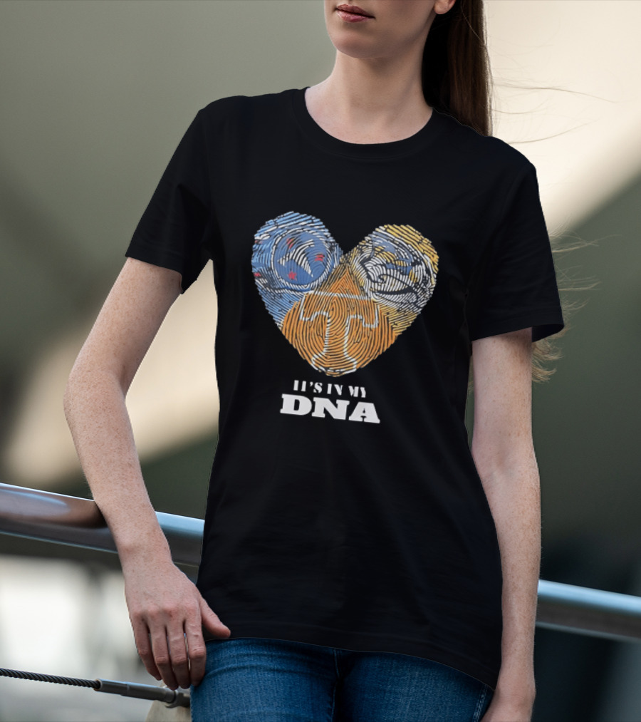 Tennessee Volunteers Heart It's In My DNA Fingerprint T-Shirt
