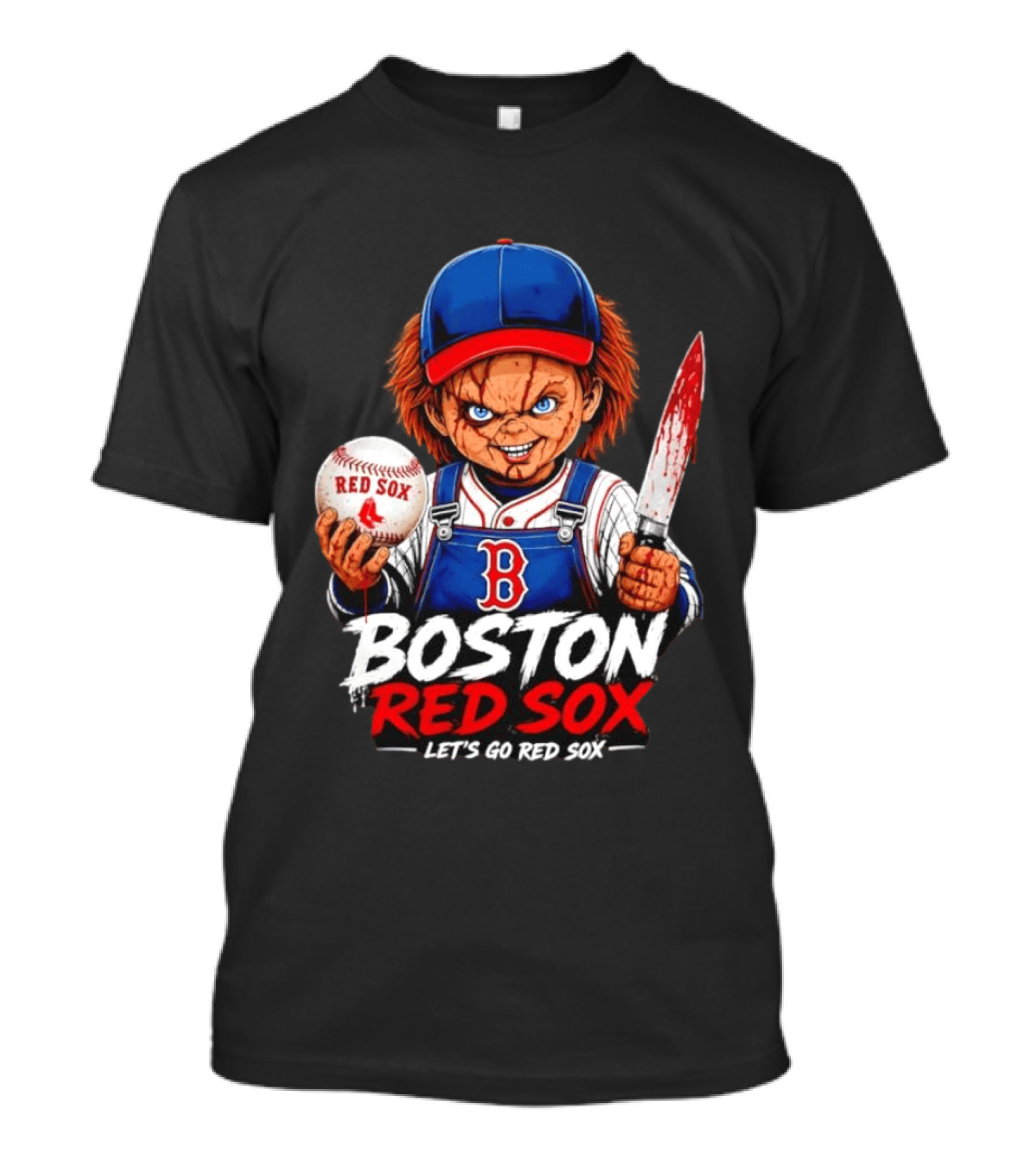 Boston Red Sox MLB Baseball Let's Go Red Sox Chucky T-Shirt