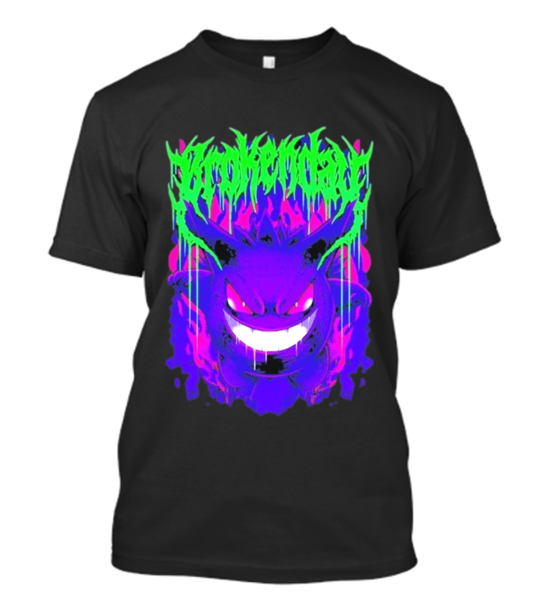 Brokenday Gengar Shadow Ball Bootleg Purple Neon T-Shirt