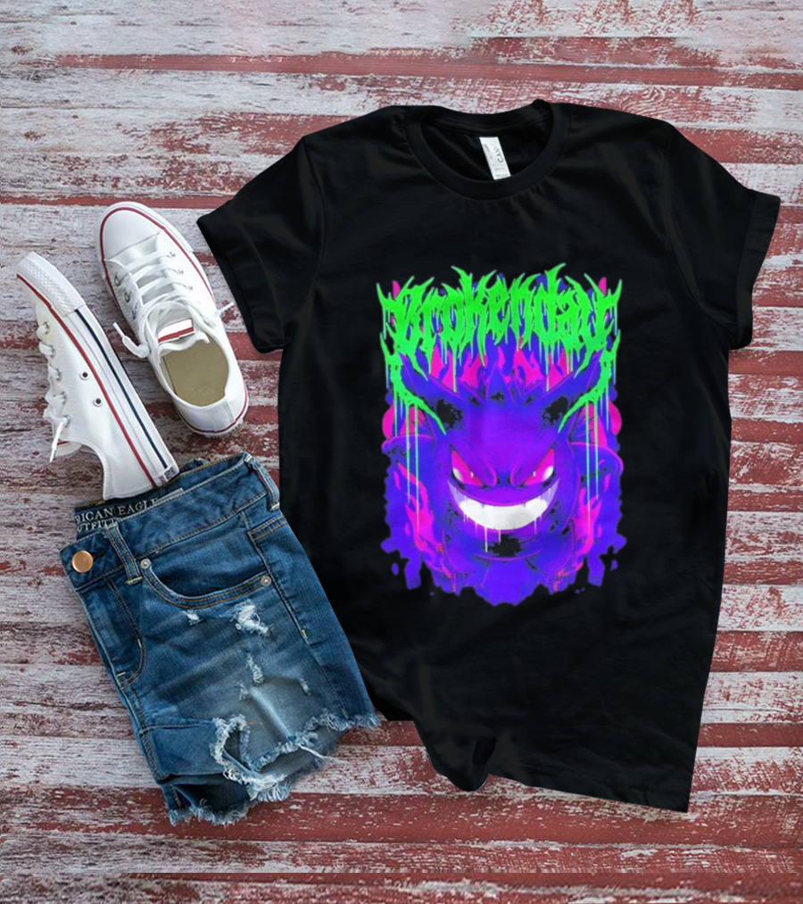 Brokenday Gengar Shadow Ball Bootleg Purple Neon T-Shirt