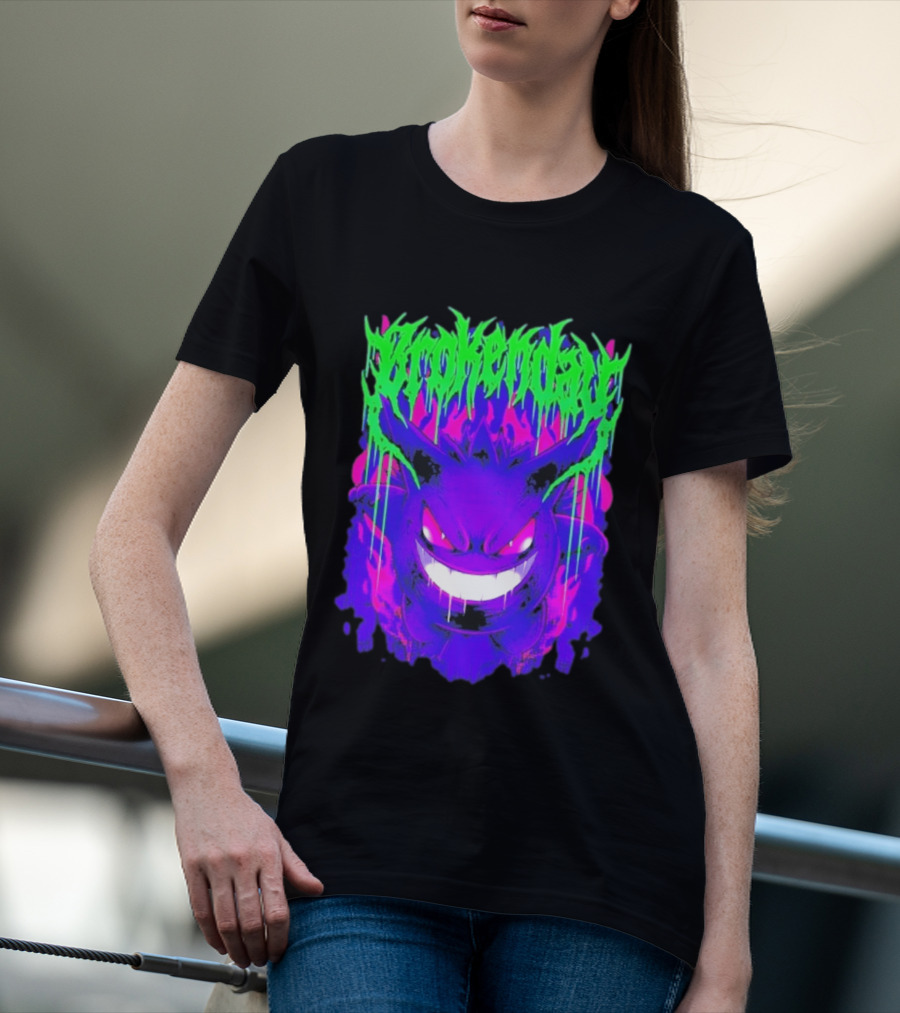 Brokenday Gengar Shadow Ball Bootleg Purple Neon T-Shirt
