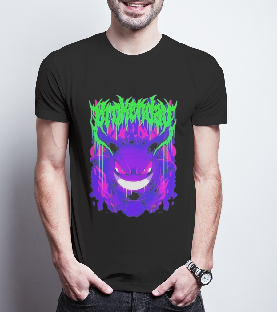 Brokenday Gengar Shadow Ball Bootleg Purple Neon T-Shirt