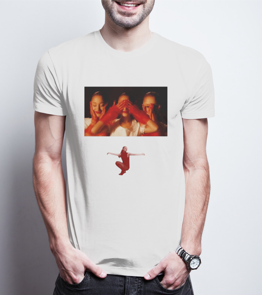 Ariana Grande Eternal Sunshine Red Gloves Three Faces Pose Music Album T-Shirt