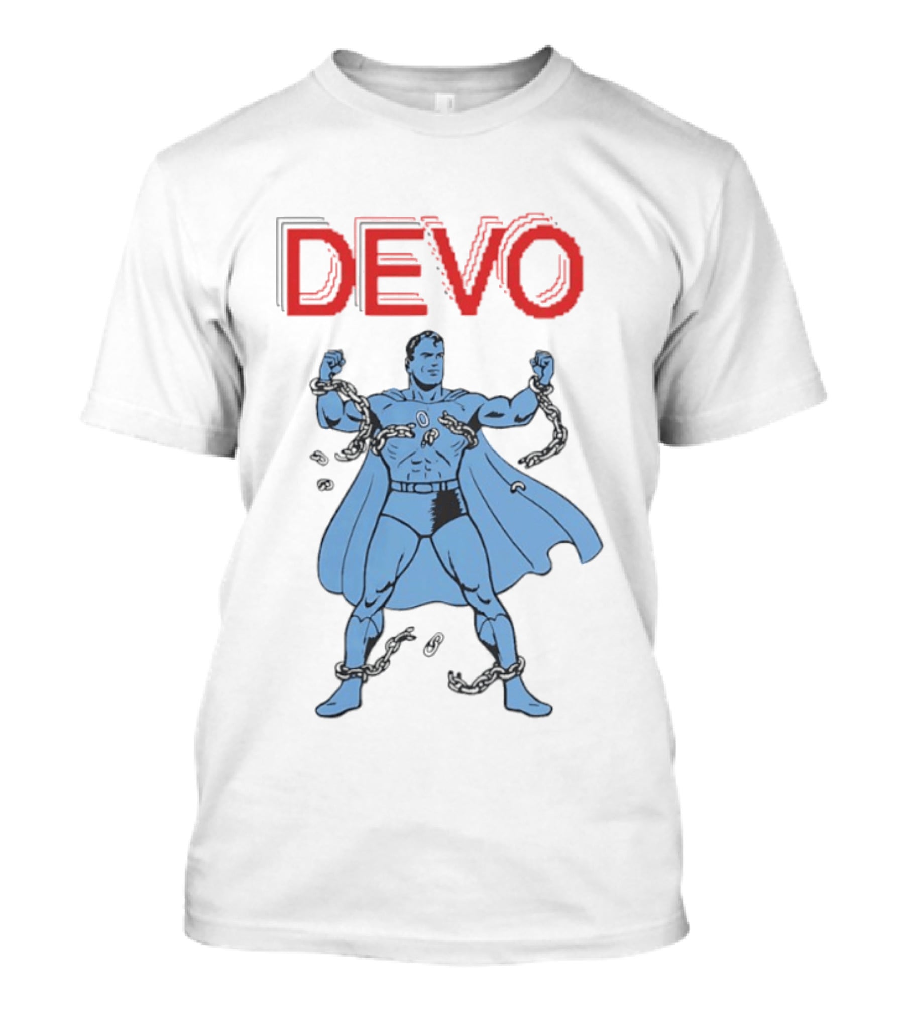 Devo Superhero Comic Style Action Figure T-Shirt